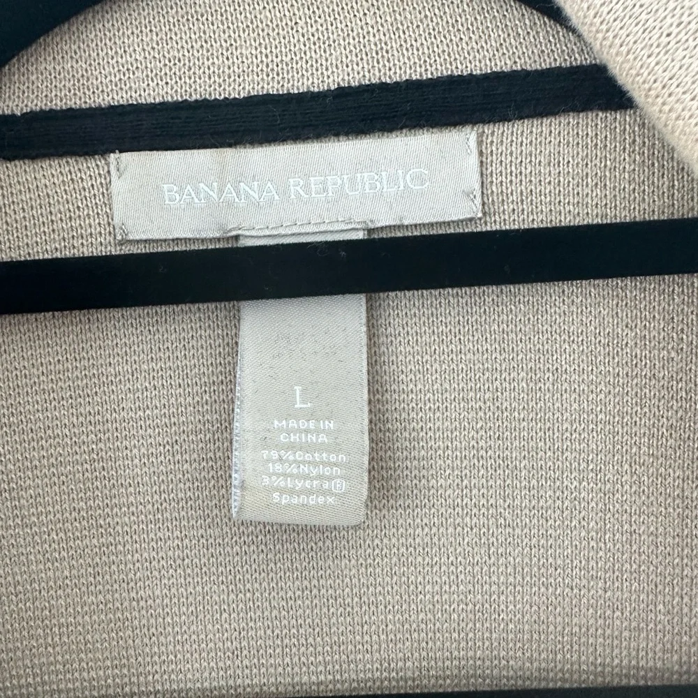 Banana Republic Blazer jacket cotton two tone Navy - Tan Size L Spandex . NWOT - Picture 5 of 9